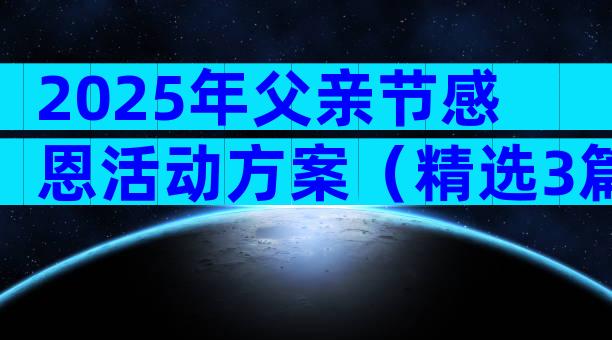 2025年父亲节感恩活动方案（精选3篇）