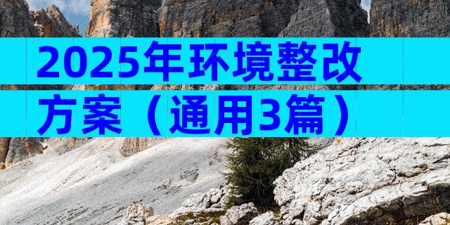 2025年环境整改方案（通用3篇）