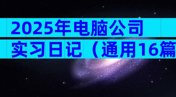 2025年电脑公司实习日记（通用16篇）