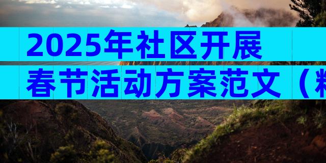 2025年社区开展春节活动方案范文（精选30篇）