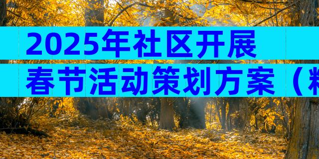 2025年社区开展春节活动策划方案（精选32篇）