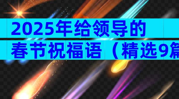 2025年给领导的春节祝福语（精选9篇）