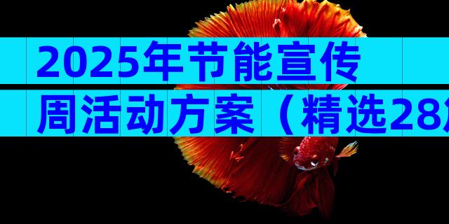 2025年节能宣传周活动方案（精选28篇）