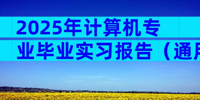 2025年计算机专业毕业实习报告（通用29篇）