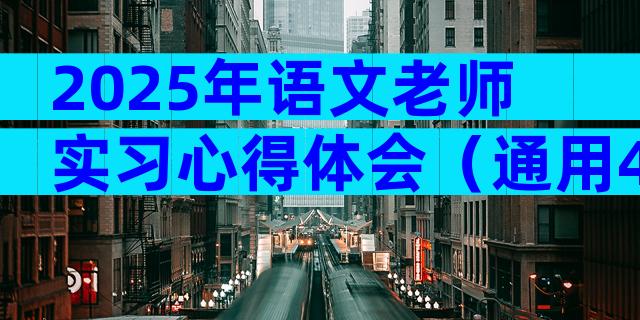 2025年语文老师实习心得体会（通用4篇）