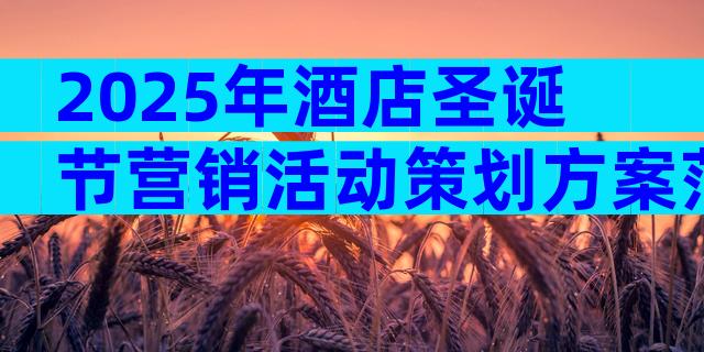 2025年酒店圣诞节营销活动策划方案范文（精选7篇）