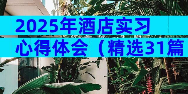 2025年酒店实习心得体会（精选31篇）