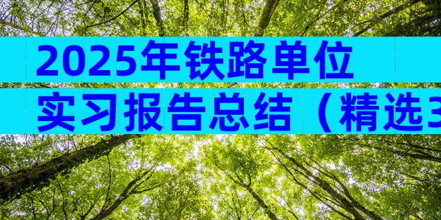 2025年铁路单位实习报告总结（精选3篇）