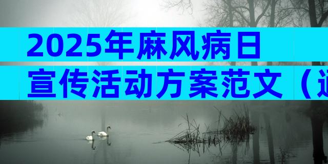 2025年麻风病日宣传活动方案范文（通用30篇）