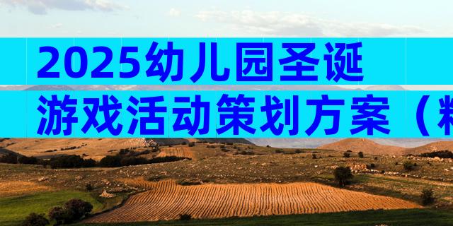 2025幼儿园圣诞游戏活动策划方案（精选29篇）