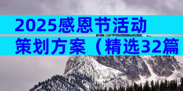 2025感恩节活动策划方案（精选32篇）
