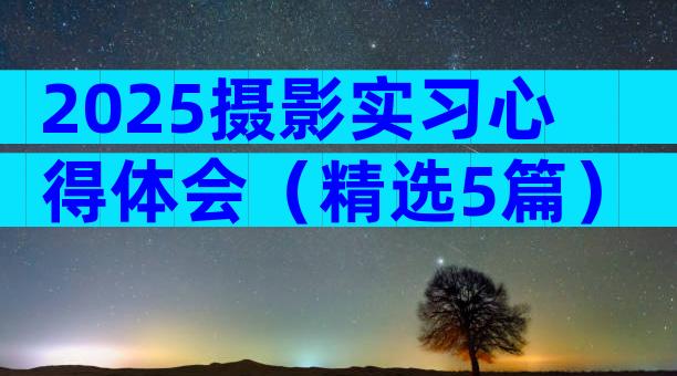 2025摄影实习心得体会（精选5篇）