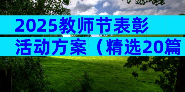 2025教师节表彰活动方案（精选20篇）