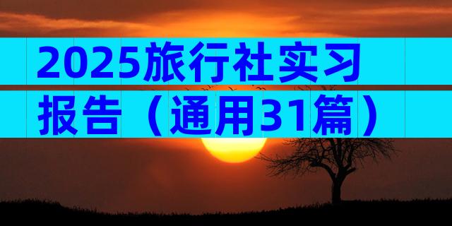 2025旅行社实习报告（通用31篇）