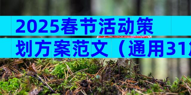 2025春节活动策划方案范文（通用31篇）