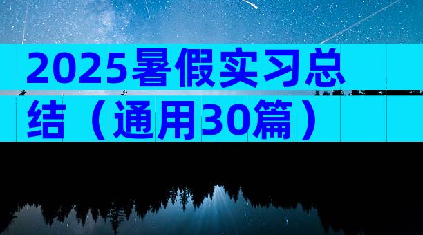 2025暑假实习总结（通用30篇）