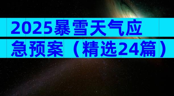 2025暴雪天气应急预案（精选24篇）