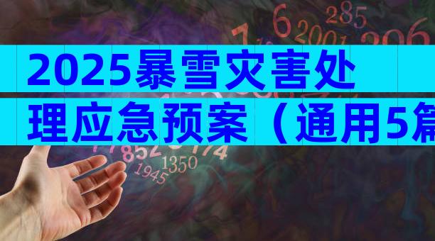2025暴雪灾害处理应急预案（通用5篇）