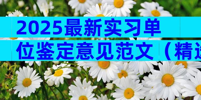 2025最新实习单位鉴定意见范文（精选30篇）