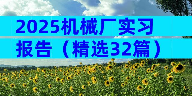 2025机械厂实习报告（精选32篇）