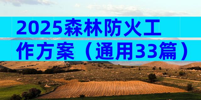 2025森林防火工作方案（通用33篇）
