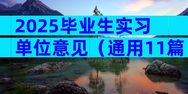 2025毕业生实习单位意见（通用11篇）