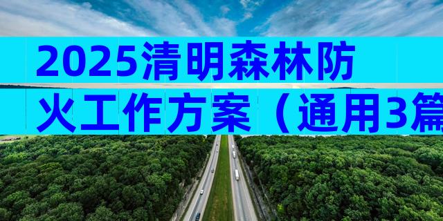 2025清明森林防火工作方案（通用3篇）