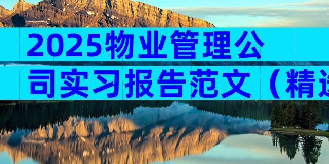 2025物业管理公司实习报告范文（精选28篇）