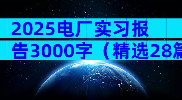 2025电厂实习报告3000字（精选28篇）