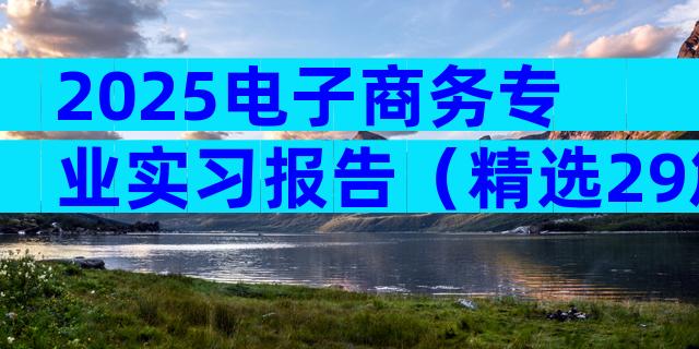 2025电子商务专业实习报告（精选29篇）