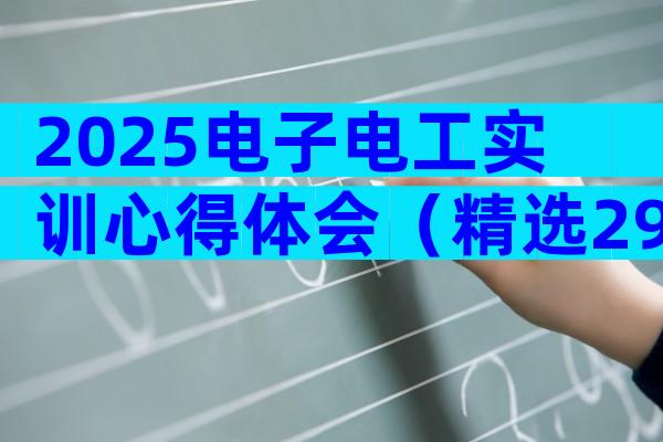 2025电子电工实训心得体会（精选29篇）