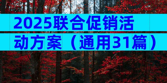 2025联合促销活动方案（通用31篇）