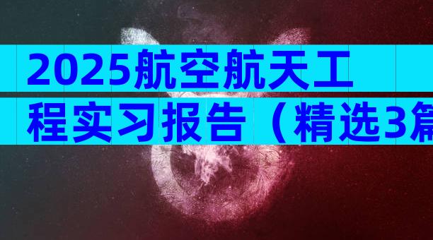 2025航空航天工程实习报告（精选3篇）