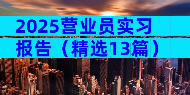2025营业员实习报告（精选13篇）