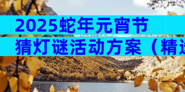 2025蛇年元宵节猜灯谜活动方案（精选29篇）