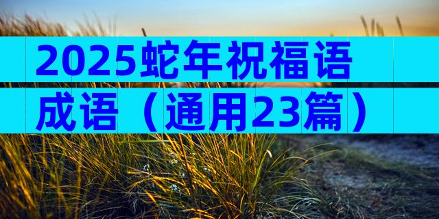 2025蛇年祝福语成语（通用23篇）