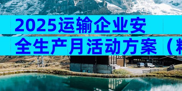 2025运输企业安全生产月活动方案（精选29篇）