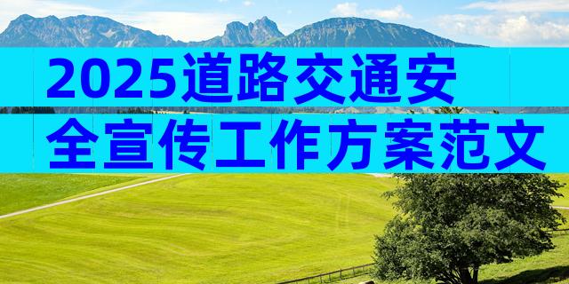 2025道路交通安全宣传工作方案范文（通用8篇）