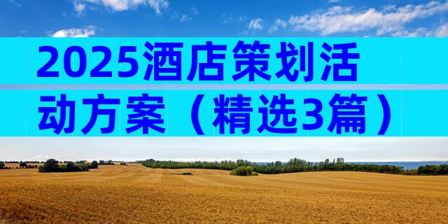 2025酒店策划活动方案（精选3篇）