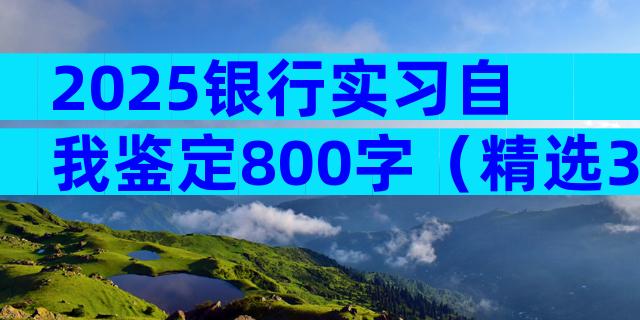 2025银行实习自我鉴定800字（精选32篇）