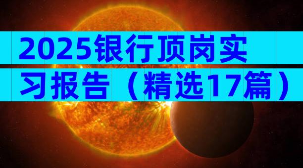 2025银行顶岗实习报告（精选17篇）