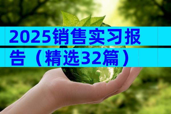 2025销售实习报告（精选32篇）