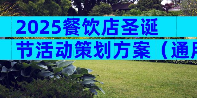2025餐饮店圣诞节活动策划方案（通用33篇）