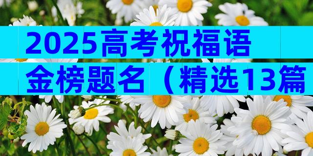 2025高考祝福语金榜题名（精选13篇）