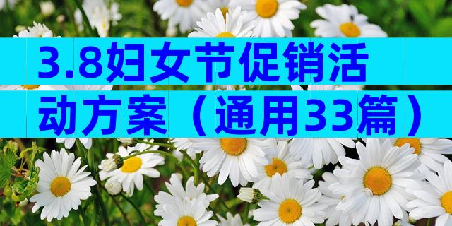 3.8妇女节促销活动方案（通用33篇）