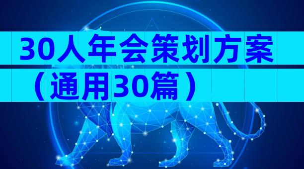 30人年会策划方案（通用30篇）