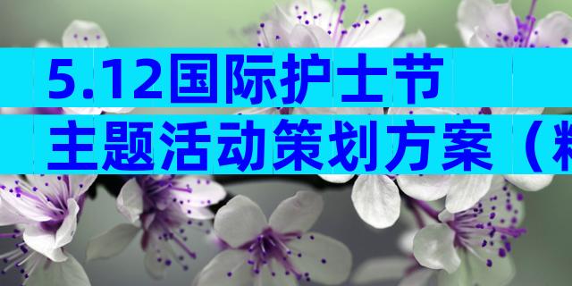 5.12国际护士节主题活动策划方案（精选32篇）