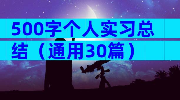 500字个人实习总结（通用30篇）