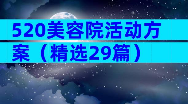 520美容院活动方案（精选29篇）