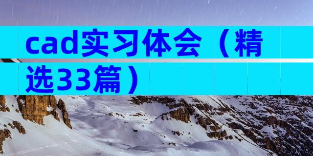 cad实习体会（精选33篇）